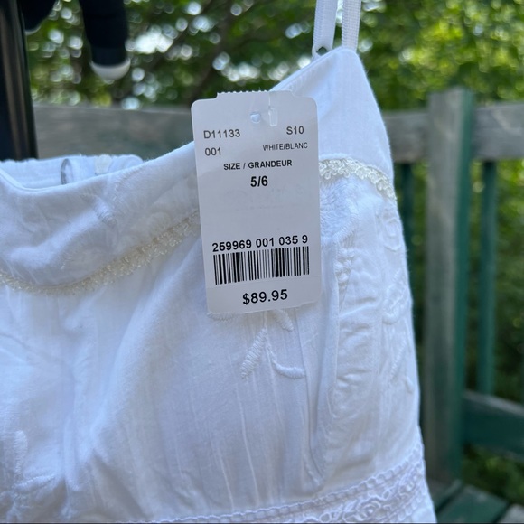 NWT White Cotton Summer Mini Dress - Picture 5 of 8